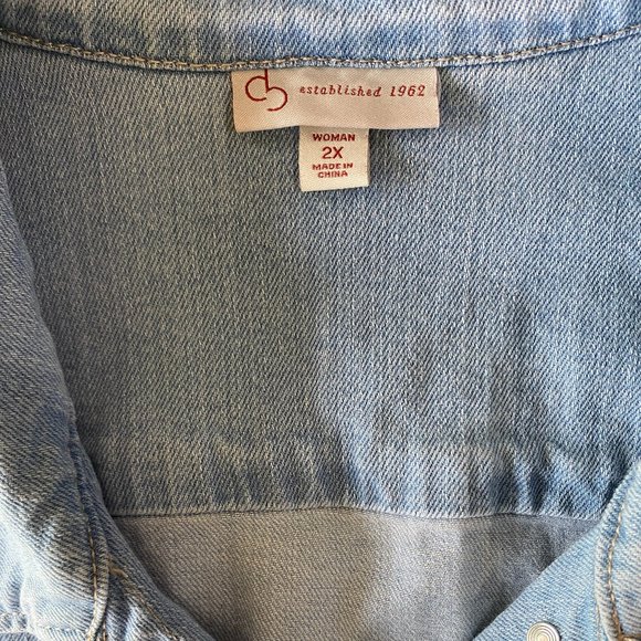 db established 1962 WOMEN'S 2X LIGHT BLUE JEAN JACKET - Picture 3 of 9